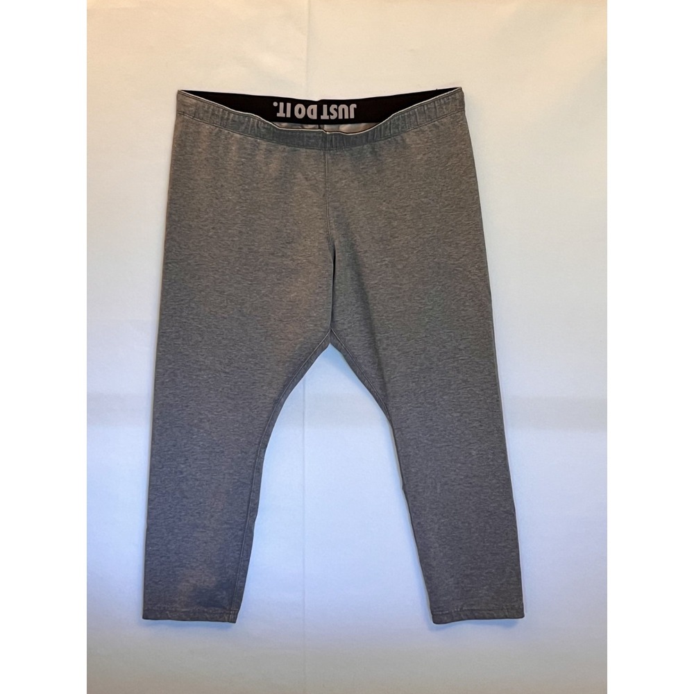 Nike Futura Leggings Womens XL‎ Grey Mid Rise Stretch Athletic Swoosh